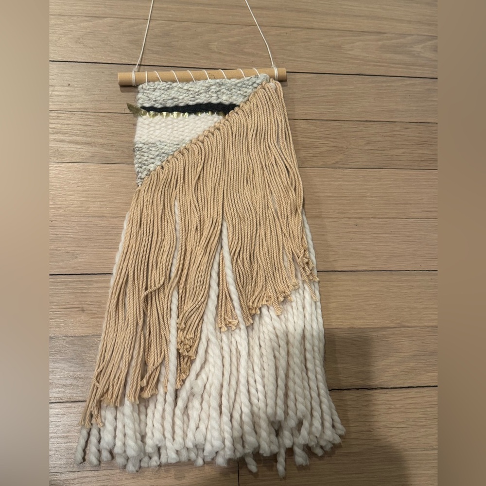 Handwoven Cream and Beige Macramé Wall Hanging